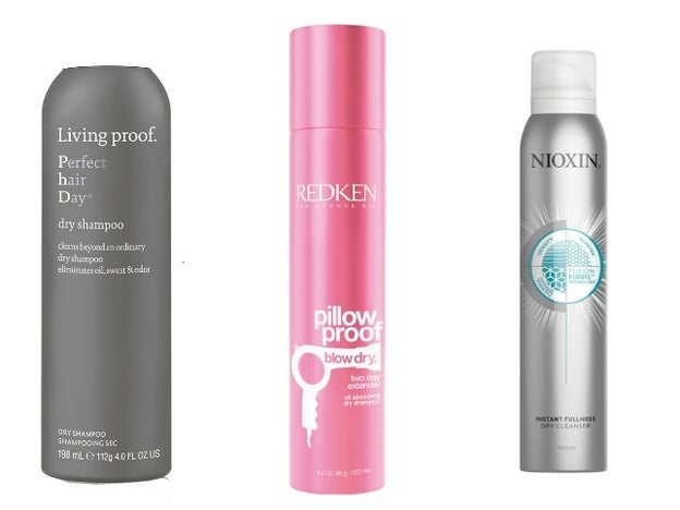 ● Perfect Hair Day Dry Shampoo de Living Proof (22 €). ● Champú seco Blow Dry Two Day Extender de Redken (23,50 €). ● Champú Seco Instant Fullness de Nioxin (22 €).