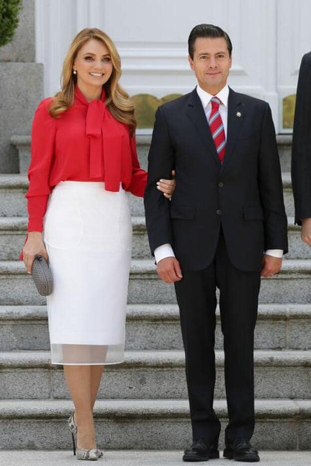 Enrique Peña Nieto y Angélica Rivera durante su visita a Madrid en abril del pasado año. Pincha sobre la foto para ver las fotos de las parejas que rompieron en 2018./Gtres