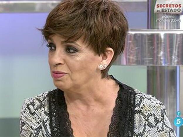 Carmen Borrego con el último cambio de 'look' que le ha realizado Manuel Zamorano en 'Sálvame'.