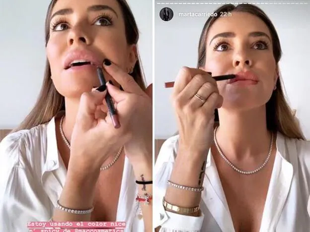 Marta Carriedo ha explicado en Instagram el secreto para delinear los labios y añadirles un extra de volumen.