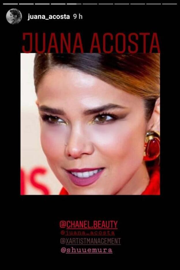 La misma actriz compartió los detalles de su maquillaje a través de uno de sus recientes Instagram 'stories'.