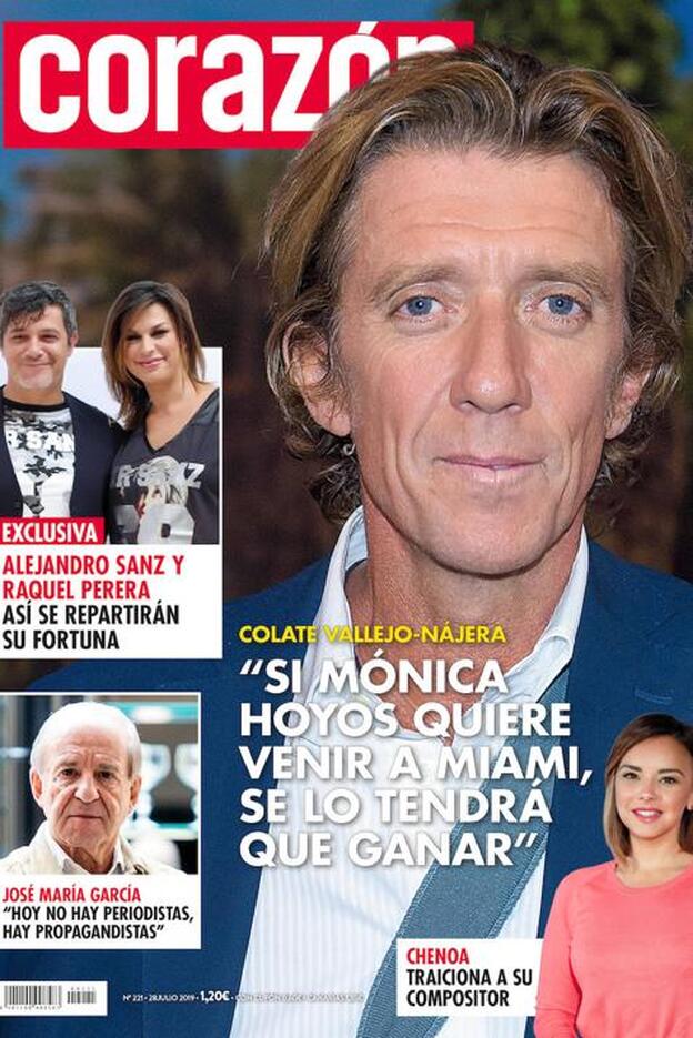 Colate Vallejo-Nágera no le cierra las puertas a Mónica Hoyos en la portada de la revista 'Corazón'. Pincha sobre la foto para ver todos los concursantes de 'Supervivientes 2019'./d.r.