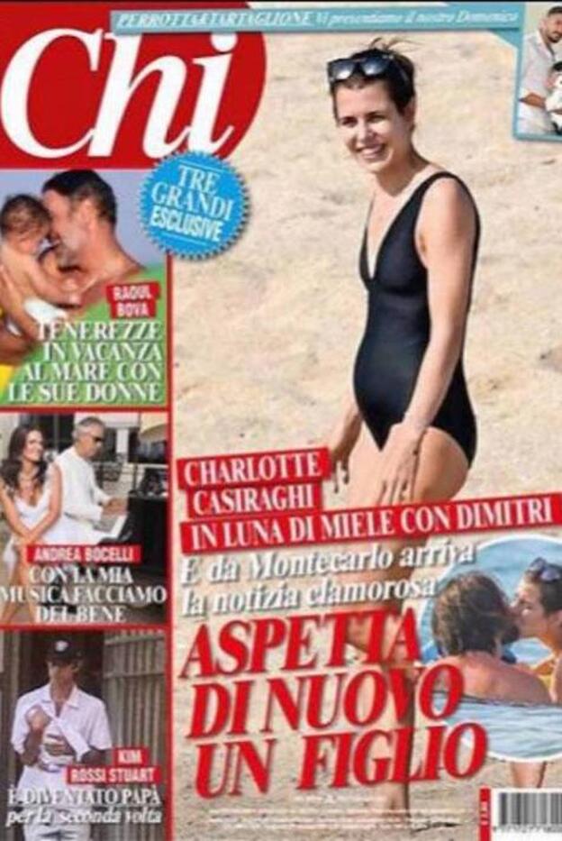 Esta es la portada de la revista 'Chi' en la que se asegura que Carlota Casiraghi está embarazada.