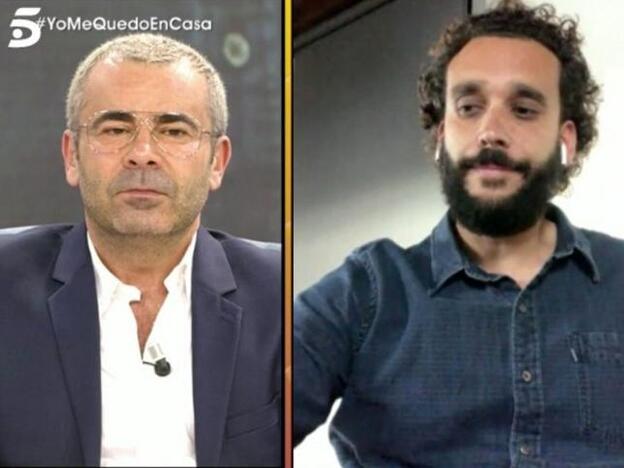 Jorge Javier Vázquez y Spiriman durante la conexión en 'Sálvame'.