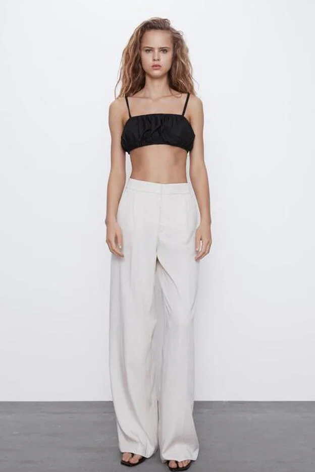 emparedado demasiado partes Pantalones anchos de Zara que vas a llevar con microtops en cuanto empiece  el calor | Mujer Hoy