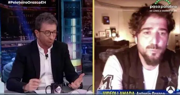 Antonio Orozco y Pablo Motos en una imagen de esa entrevista mediante videollamada.