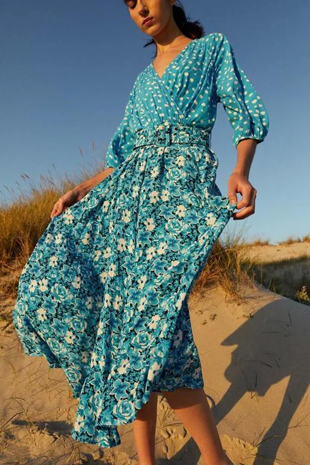 ellos galón espiral Este vestido por menos de 30 euros de las rebajas combina lunares y flores  y es ideal para un look de invitada | Mujer Hoy