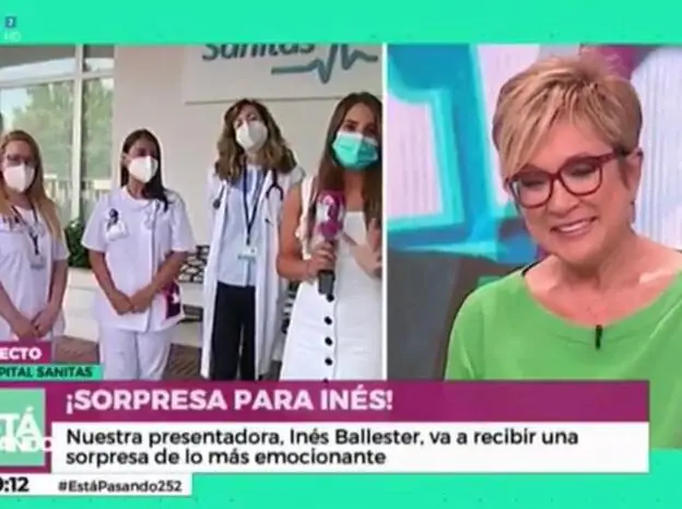 Inés Ballester durante la conexión en directo. Pincha sobre la foto para ver los famosos que dieron positivo al test del coronavirus./d.r.