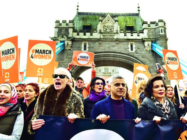 En el evento March4Women, por el Día de la Mujer.