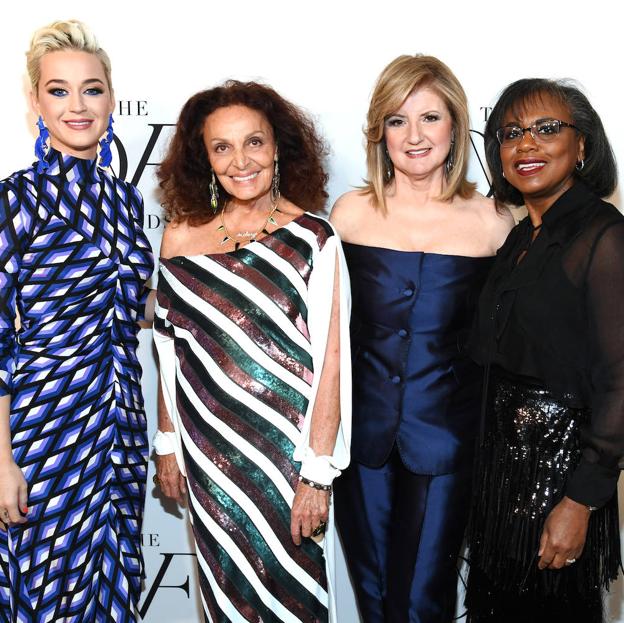 En 2019, Arianna Huffington con Katy Perry, Talita von Furstenberg, Diane von Furstenberg y Anita Hill