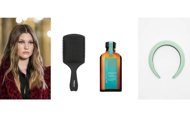 TERMIX. Cepillo Paddle (9,99€). MOROCCANOIL. Treatment (46€). Zara. Diadema Lotto (9,95€).