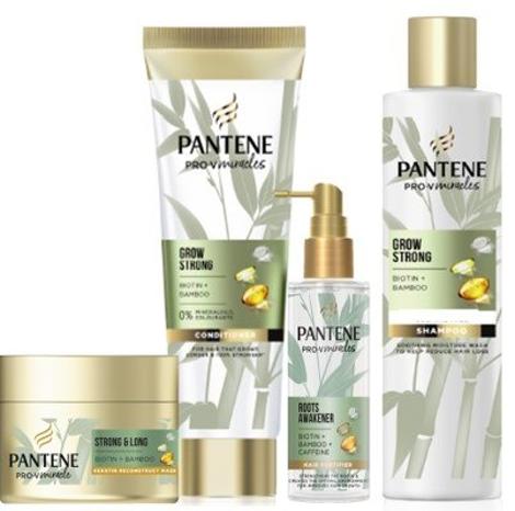 La gama de productos de crecimiento y fuerza de Pantene.