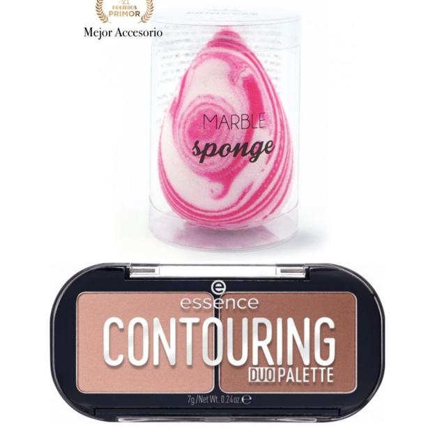 Para hacer el contouring prueba con la Esponja de Maquillaje Marble de You Are the Princess (2,99 euros) y la Contouring Duo Paleta de Contorno de Essence (4,20 euros).