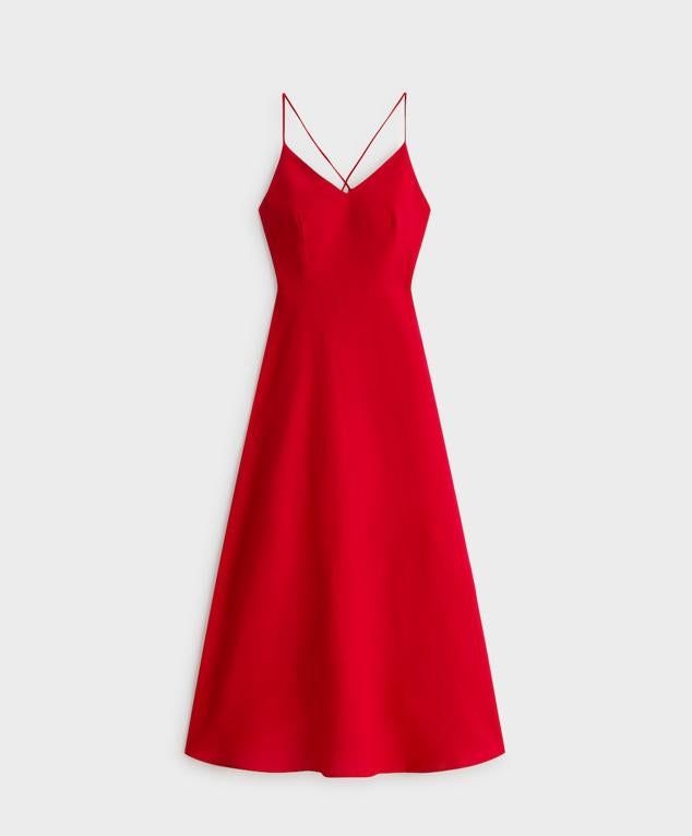 Vestido de lino con tirantes fino de Oysho (44,95€)