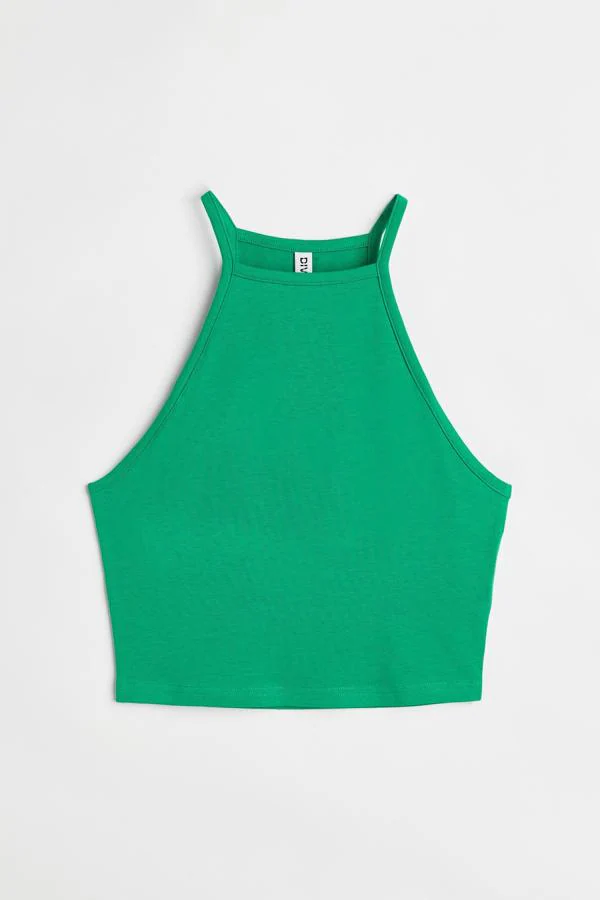 Top Y Camisetas Motivi Mujer, Top lencero de raso Verde