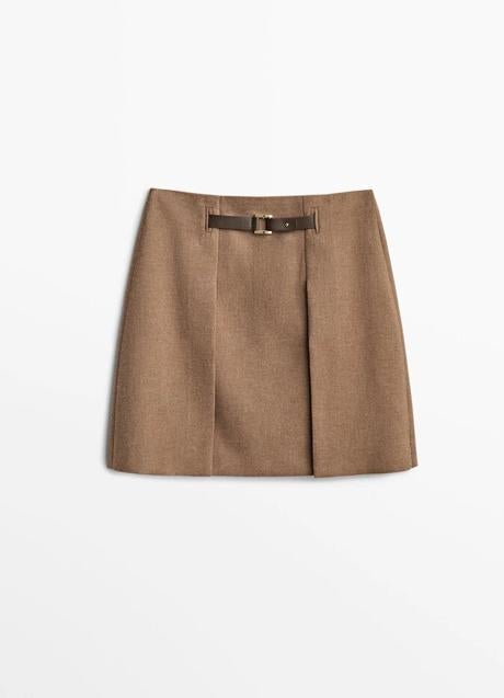 Minifalda con cinturón de Massimo Dutti, 59,95€.