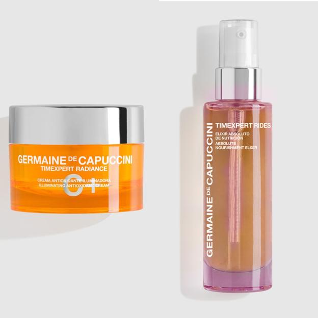 Crema de vitamina C y aceite facial de Germaine de Capuccini. 