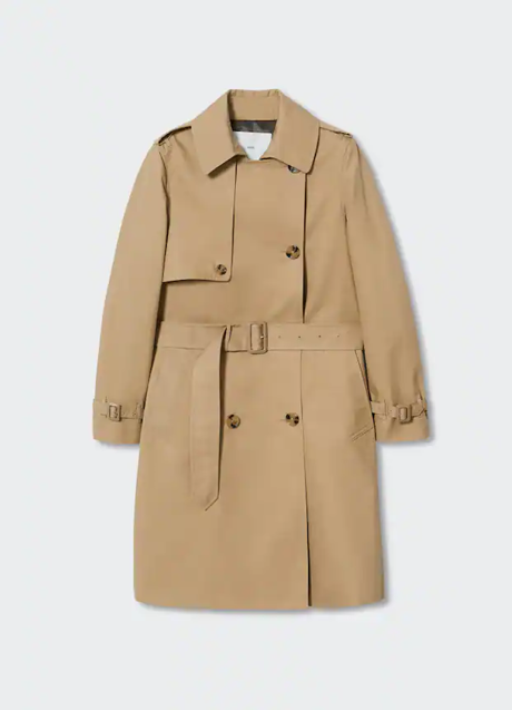 La gabardina de Mango cuesta 69,99 euros.