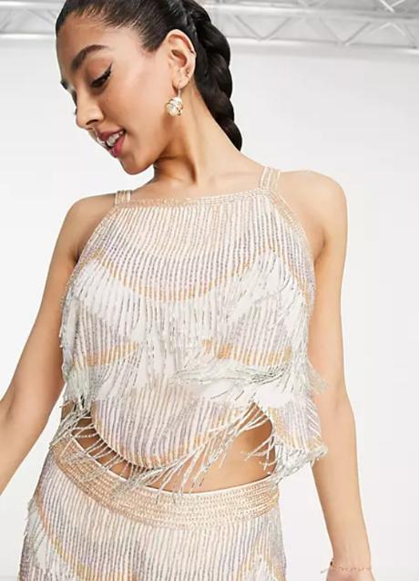 Top dorado con abalorios por 77,99 euros en ASOS.