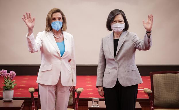 Nancy Pelosi con la presidenta de Taiwan, Tsai Ingwen, el pasado agosto