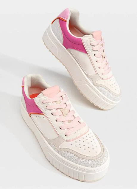 Trainers with platform in pink tones