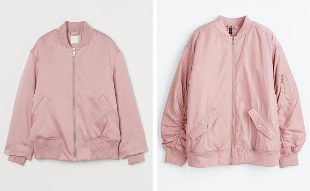 Cazadoras bomber en tejido brillante y fruncido de H&M