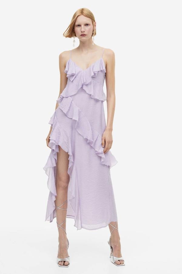 Vestido de volantes lavanda: