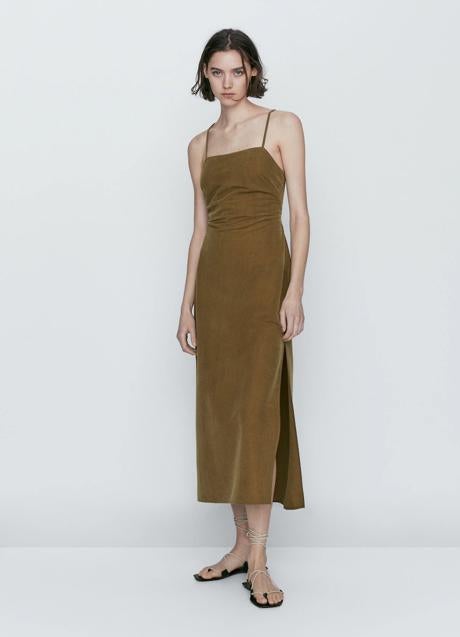 Vestido caqui de Massimo Dutti (79,95 euros)