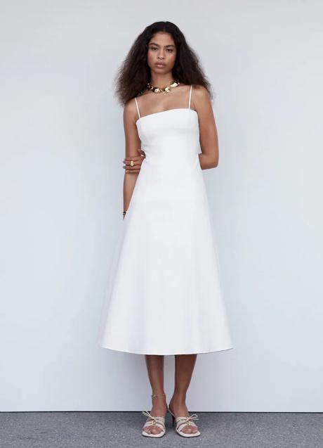 Vestido blanco de Mango (69,99 euros)