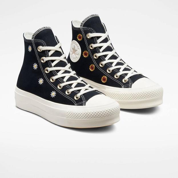 Zapatillas converse color negro con plataforma