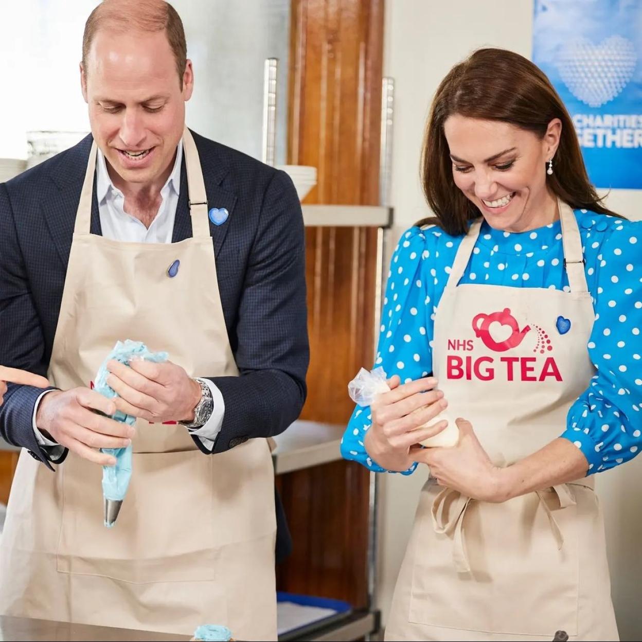 Kate Middleton y el príncipe Guillermo./@NHSCharities