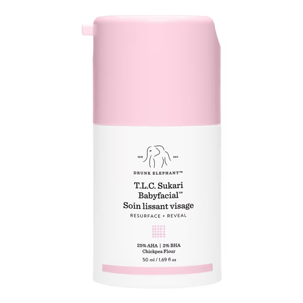 La mascarilla T.L.C. Sukari Babyfacial - Suavizante facial de Drunk Elephant.