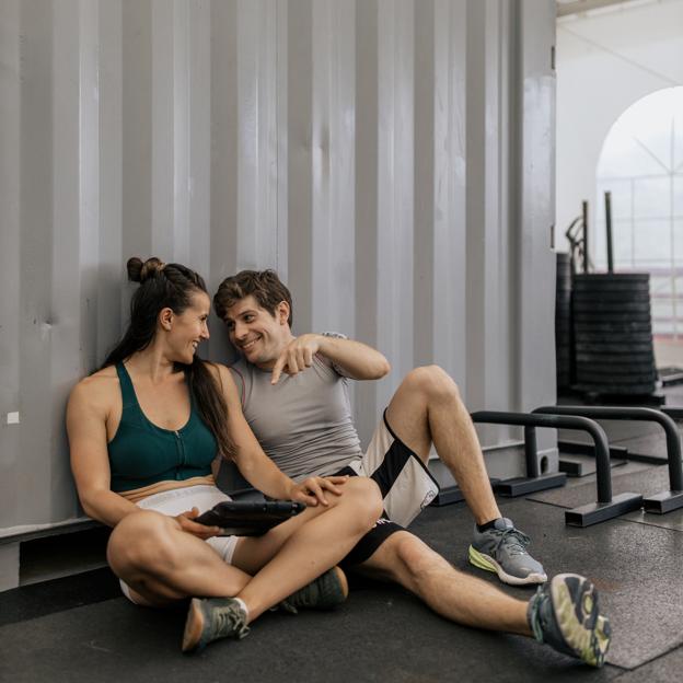 Pareja depsués dle entrenamiento. 