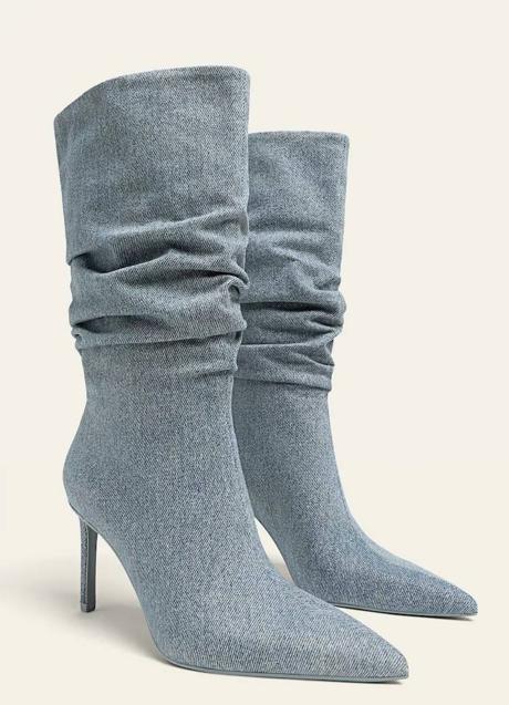 Botas midi en tejido denim