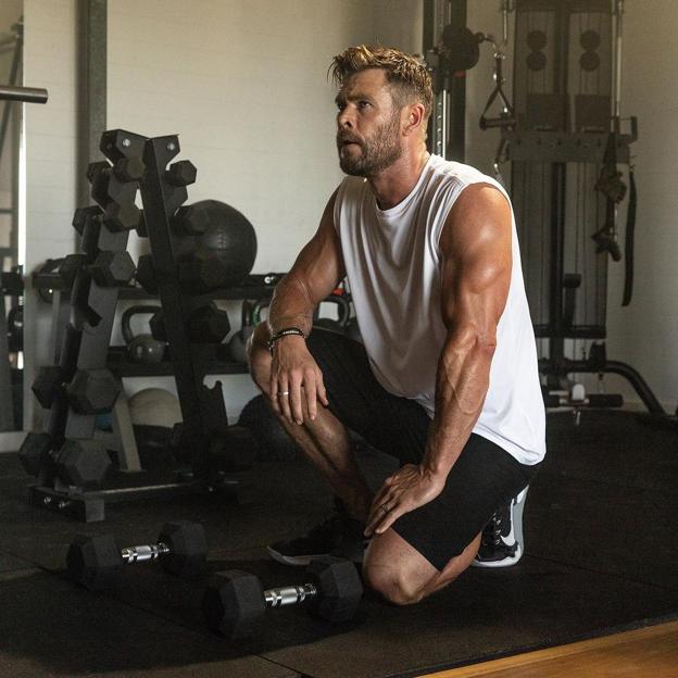 Chris Hemsworth realizando sus entrenamientos. 