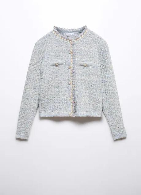 Chaqueta corta de tweed de Mango (39,99 euros)