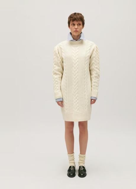 Vestido blanco de lana de Caludie Pierlot, 199,50 euros.