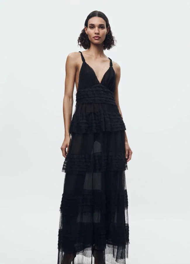 Vestido de tul con volantes de Zara Woman Collection
