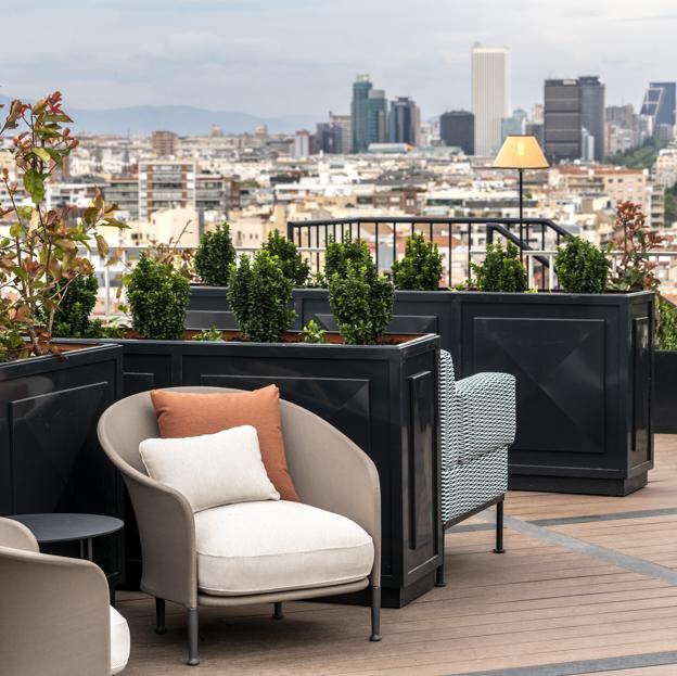 La terraza de la 15ª planta del Club Financiero Génova, con vistas a todo Madrid.