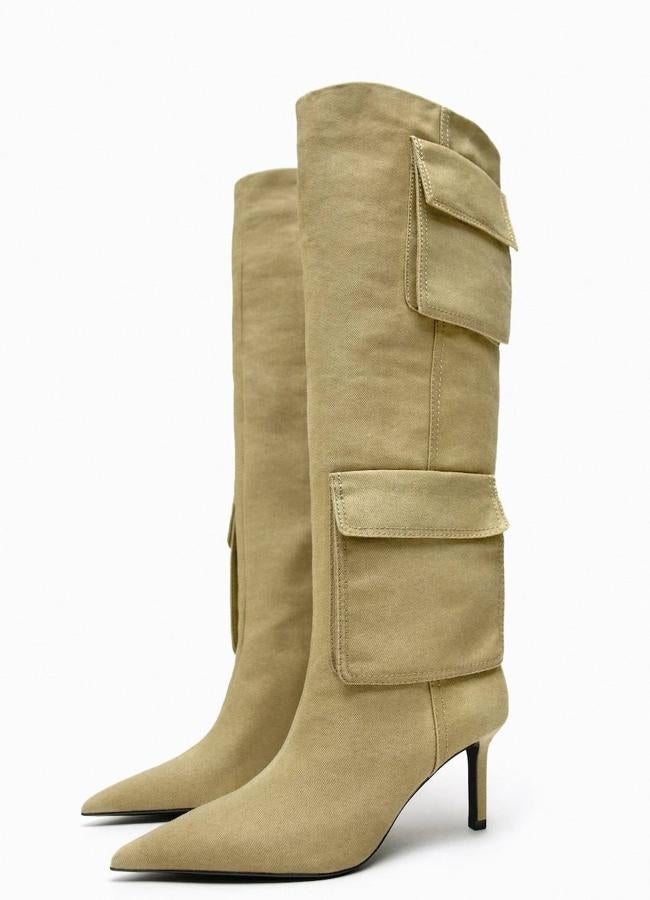 Botas cargo en beige