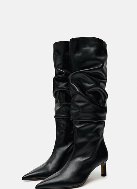 Botas altas fruncidas de Zara (99,99 euros)