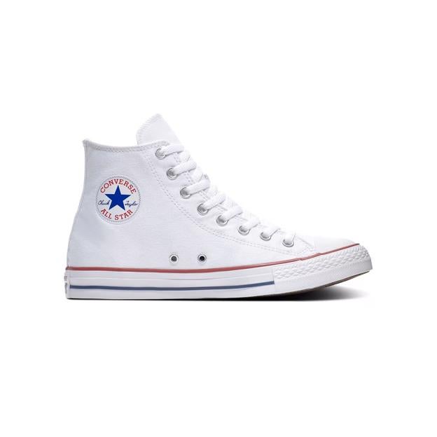 Zapatillas de lona blancas Chuck Taylor All Star de Converse.