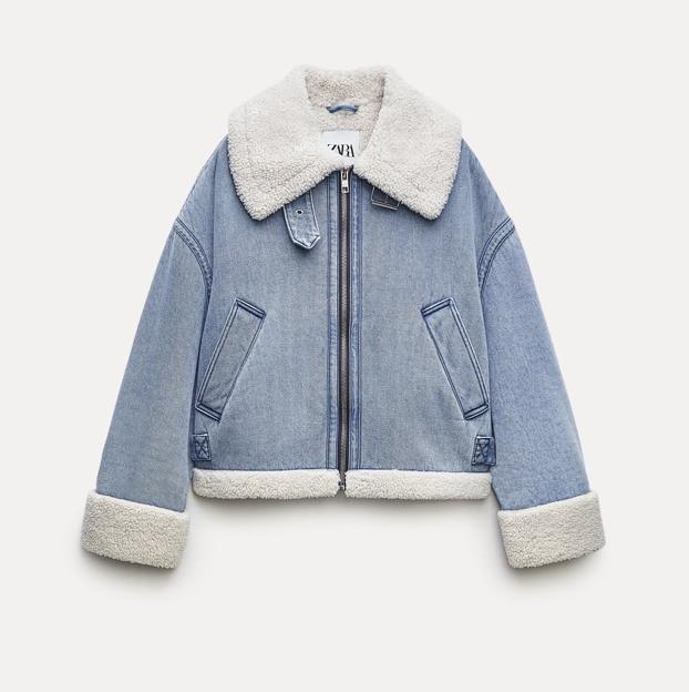 Chaqueta de aviador denim de Zara