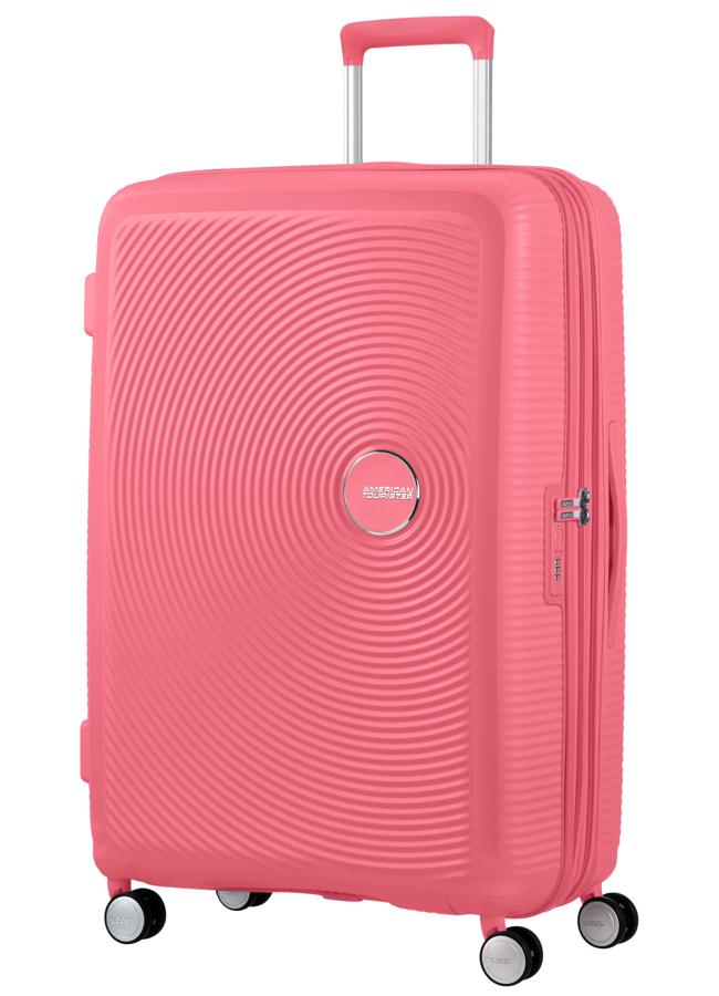 Maleta Soundbox Spinner rosa, de American Tourister.