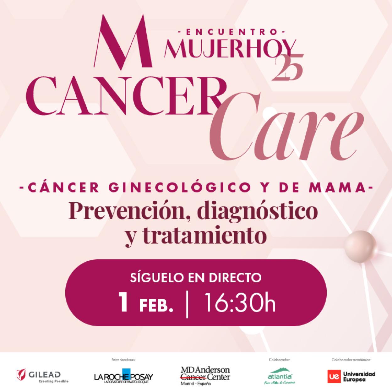 El encuentro Mujerhoy Cancer Care se celebra el 1 de febrero a las 16.30 horas./d.r.