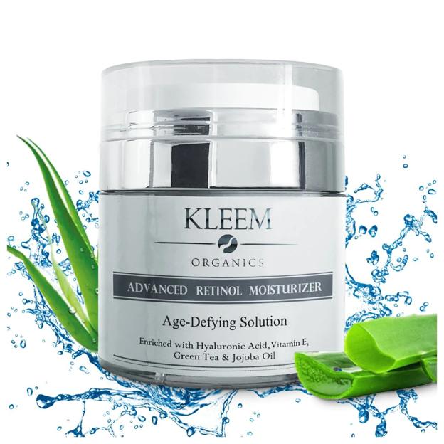 Kleem Organics Crema Antiarrugas con retinol y ácido hialurónico.