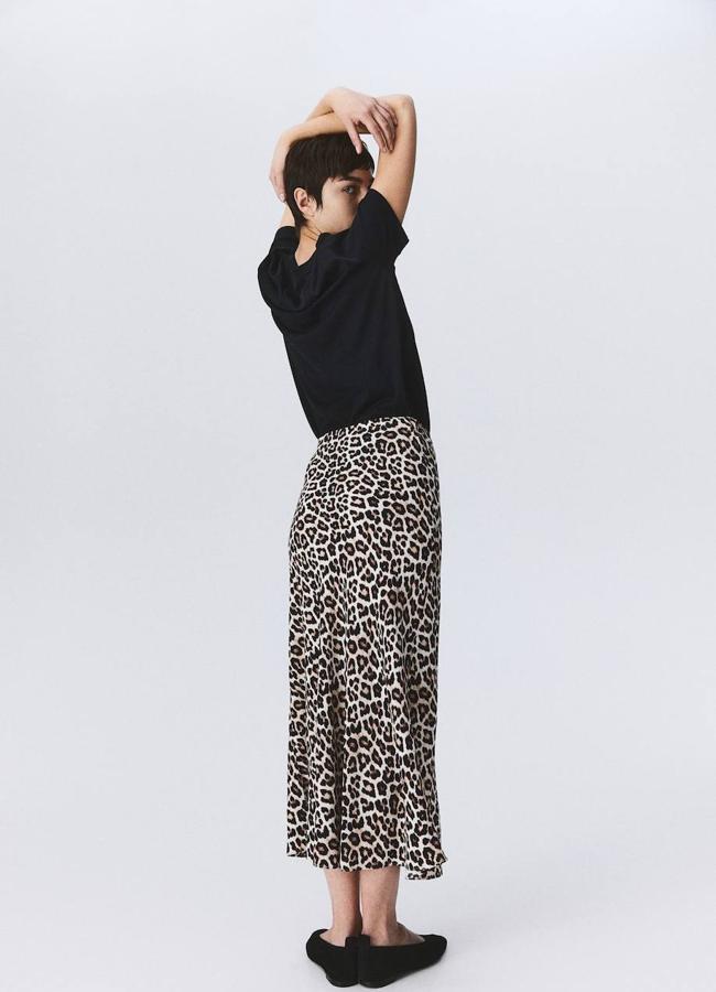 Falda animal print midi