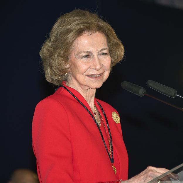 La reina Sofía, durante su discurso de recepción de la Medalla de Oro de las Islas Baleares. 