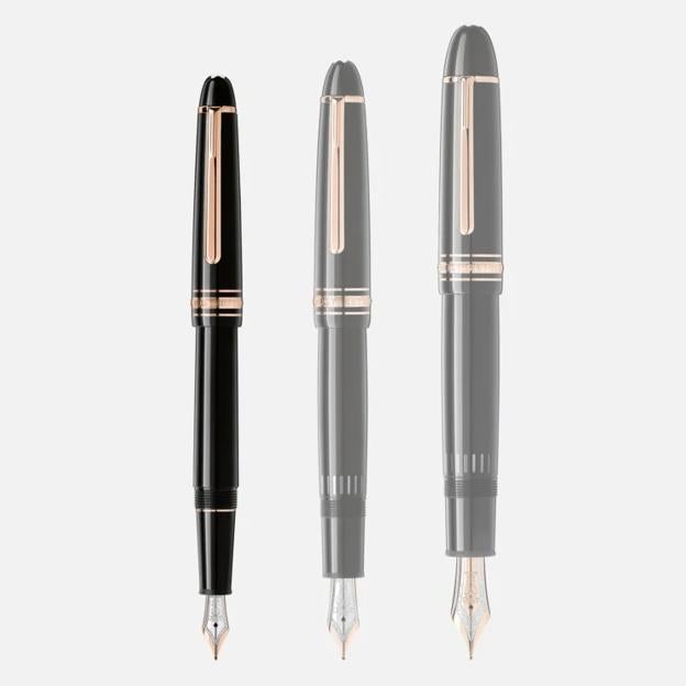 Pluma de la colección Meisterstück Classique de Montblanc con acabado en oro rosa.