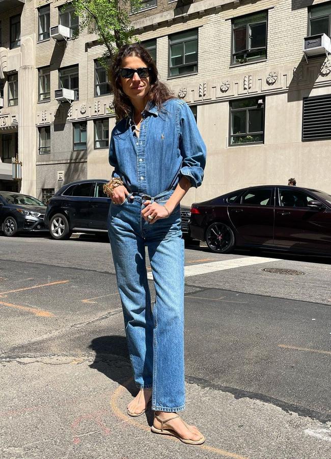 Leandra Medine con un look doble denim/@leandramcohen